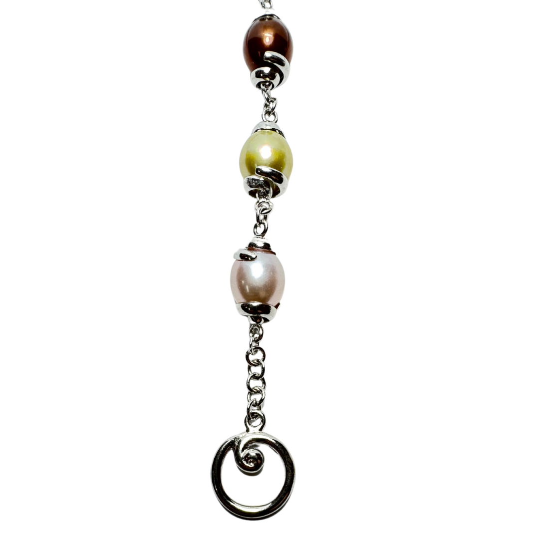 Honora SS Multi Color Pearl Swirl Bracelet With Toggle Clasp