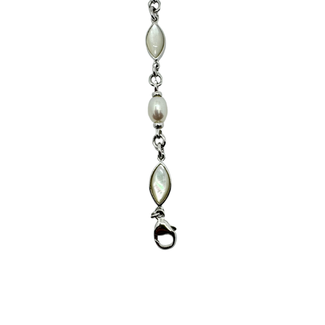 Honora Mother of Pearl and Black Mother of Pearl SS Bracelet