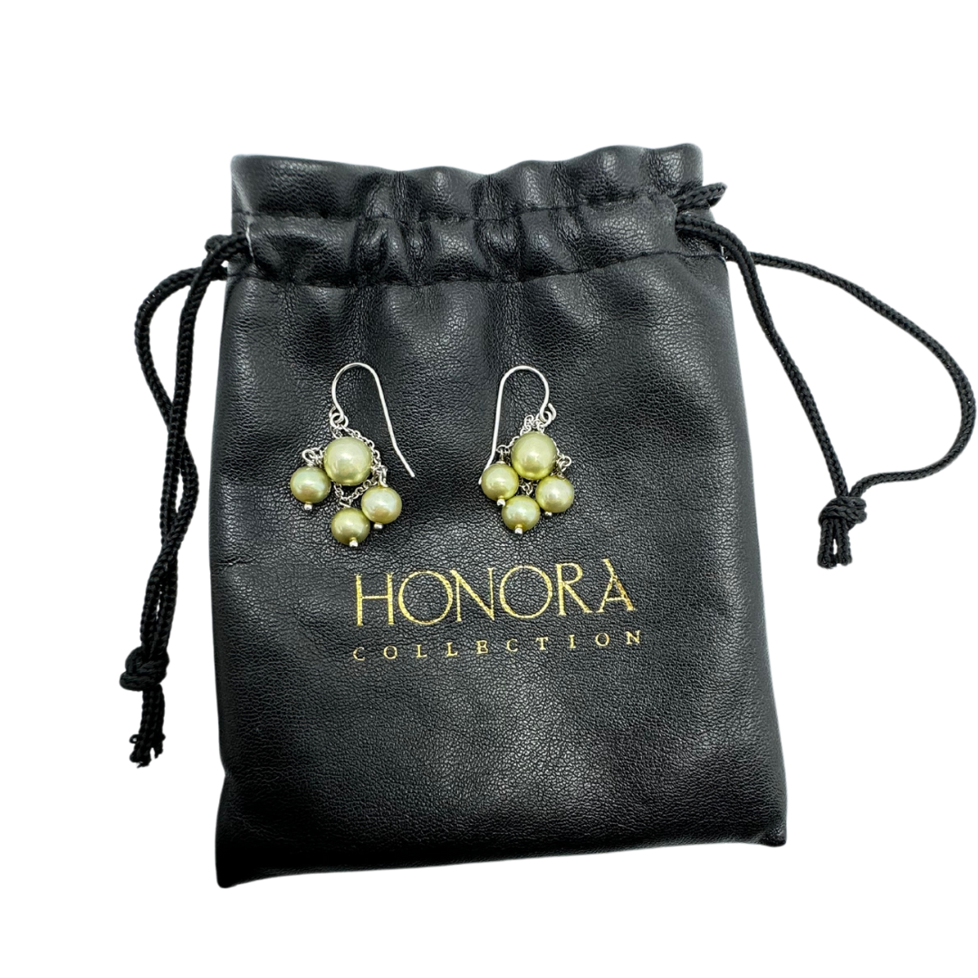 Honora Freshwater Pearl Green Dangle SS Earrings