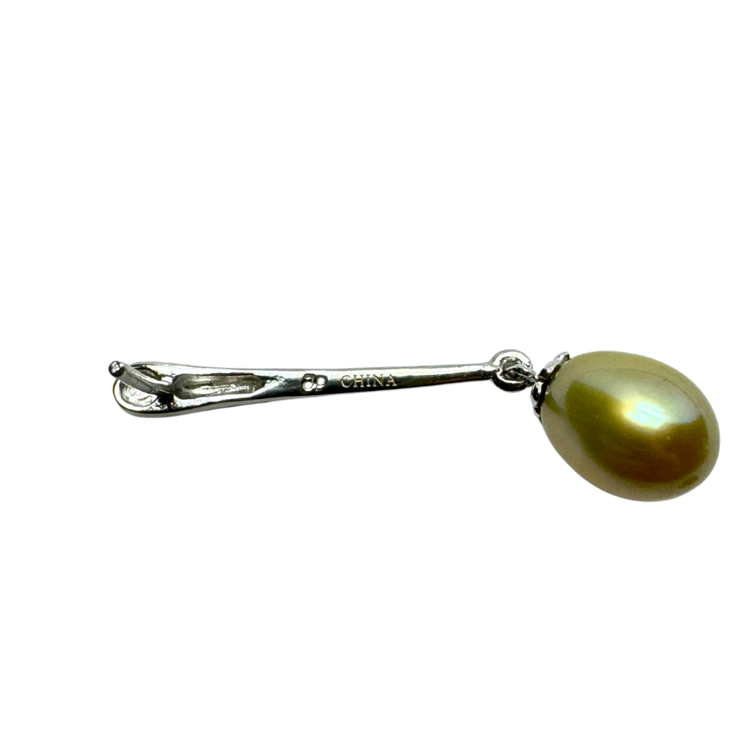 Honora Freshwater Green Pearl SS Drop Dangle Earrings