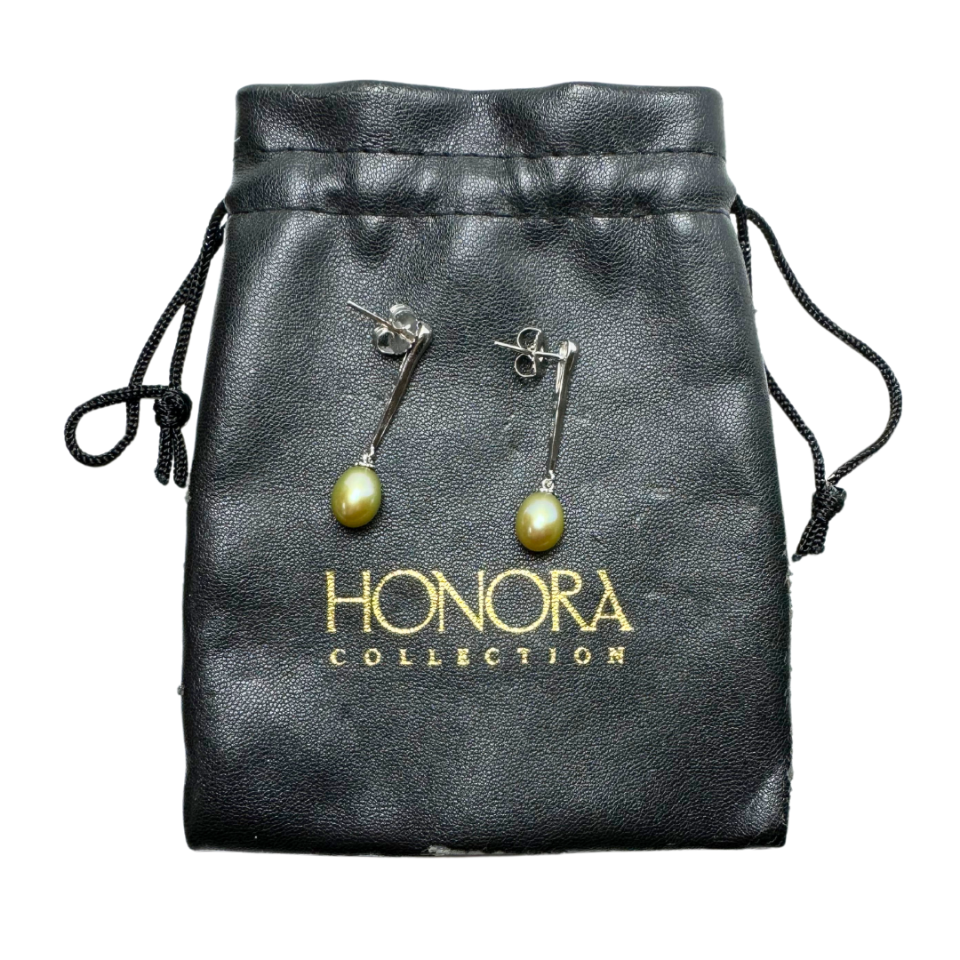 Honora Freshwater Green Pearl SS Drop Dangle Earrings