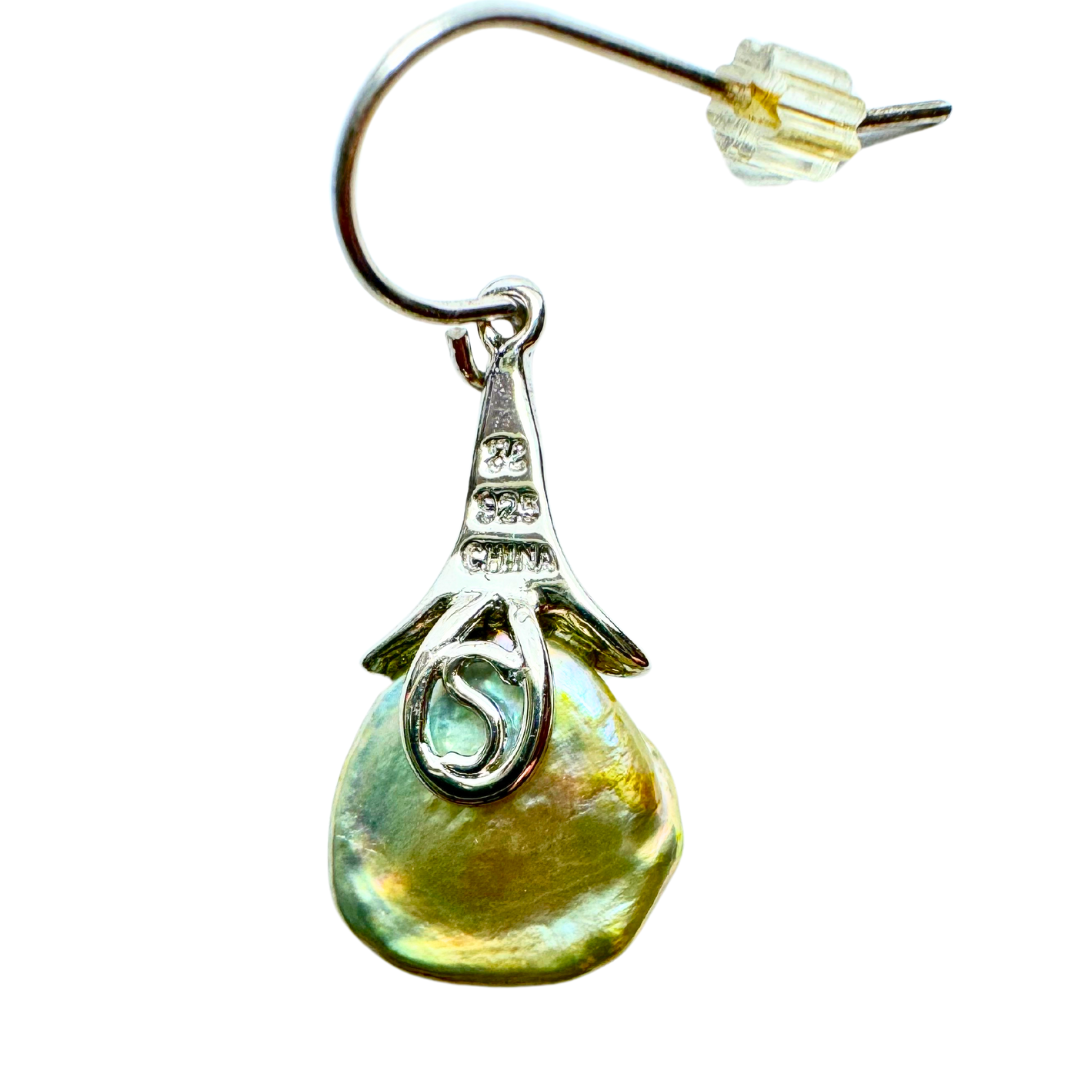 Honora Freshwater Green Pearl SS Drop Dangle Earrings