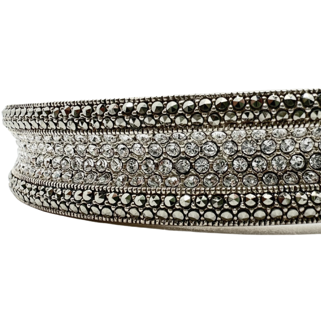 Marcasite 925 CZ Diamond Hinge Clasp Bracelet