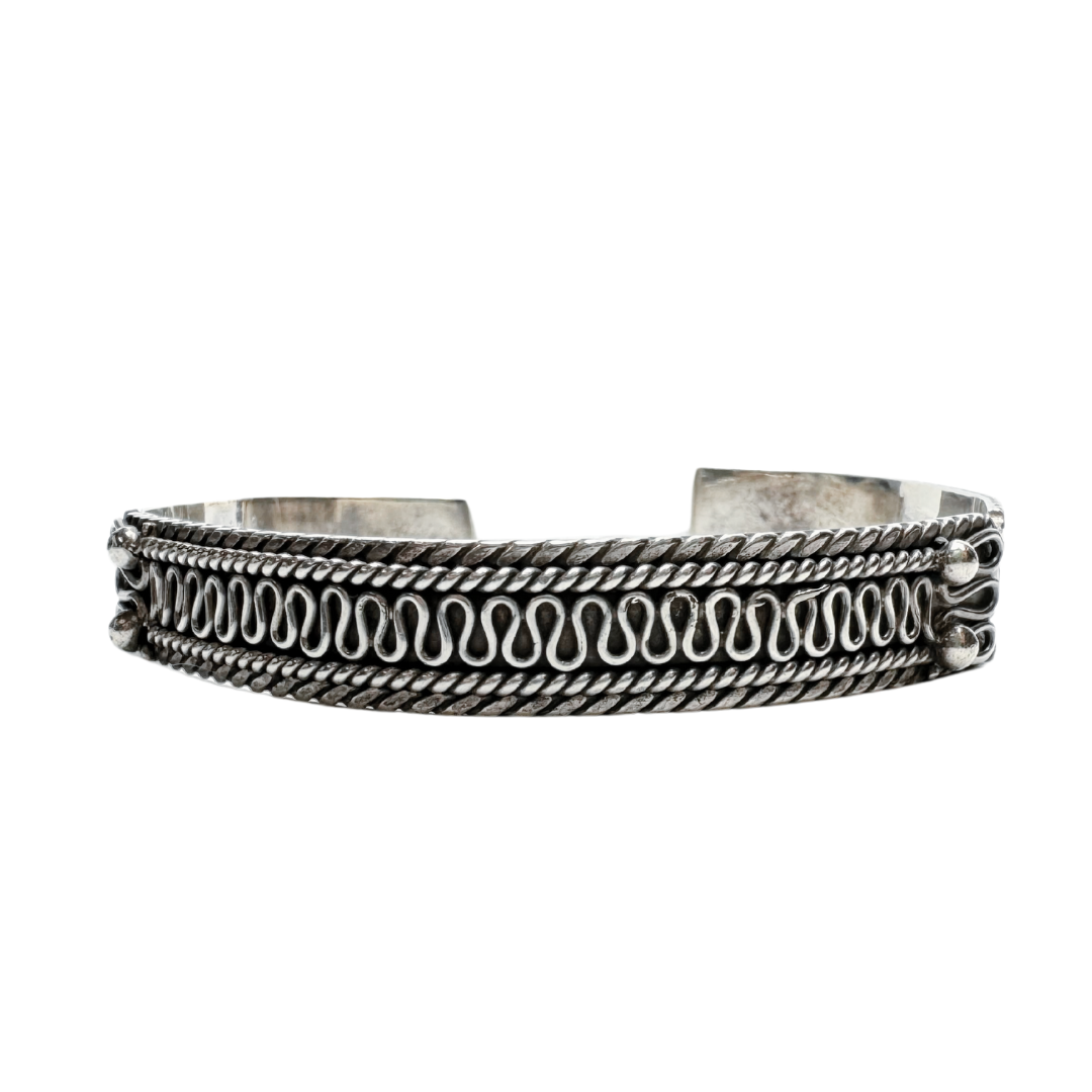 Navajo 925 Cuff Bracelet with Designs