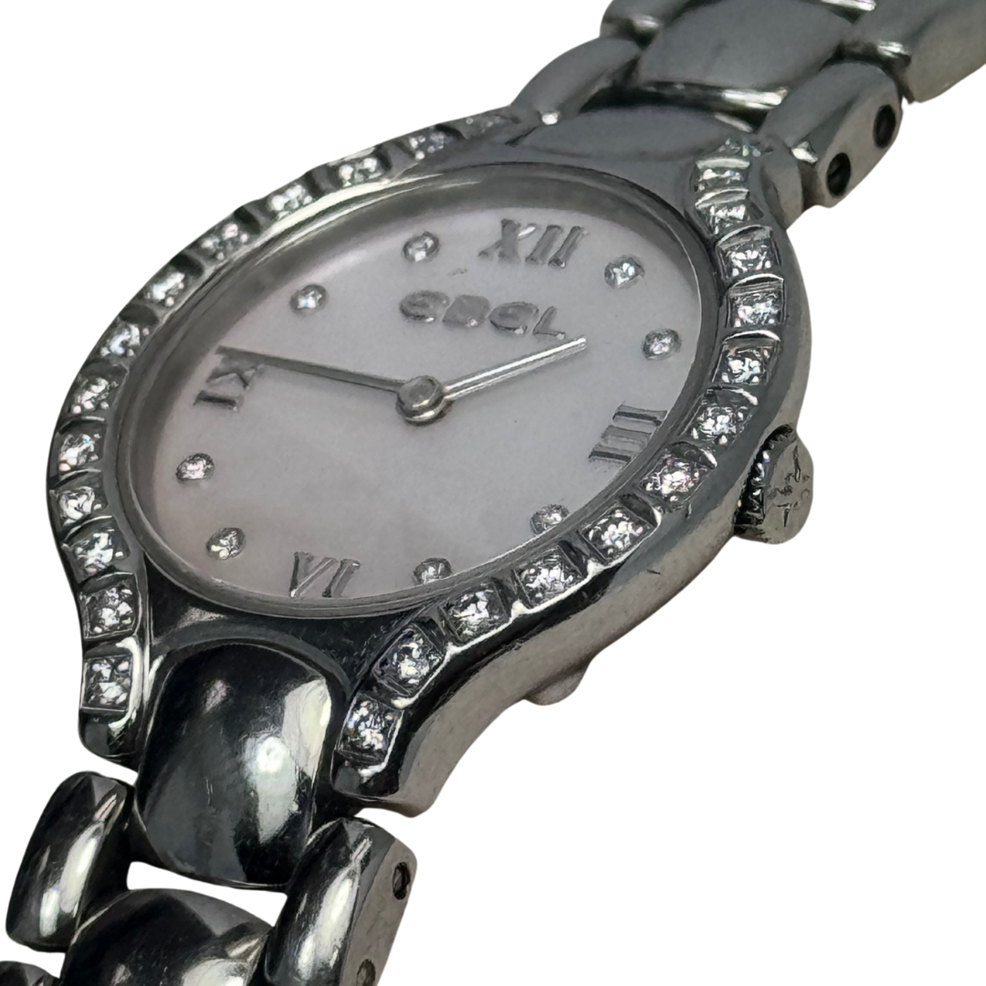 EBEL Beluga Woman's Stainless Steel Bracelet Mother Of Pearl Dial Diamond Watch