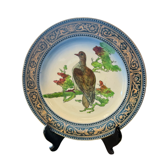 RARE Royal Doulton Game Bird Series Rock Dove Dinner Plate  and Stand 10.5"