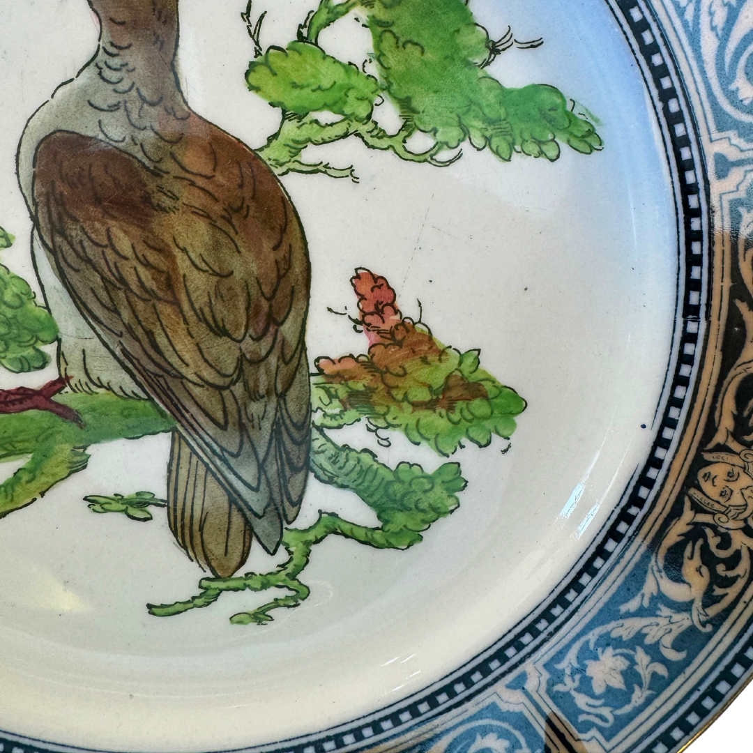 RARE Royal Doulton Game Bird Series Rock Dove Dinner Plate  and Stand 10.5"