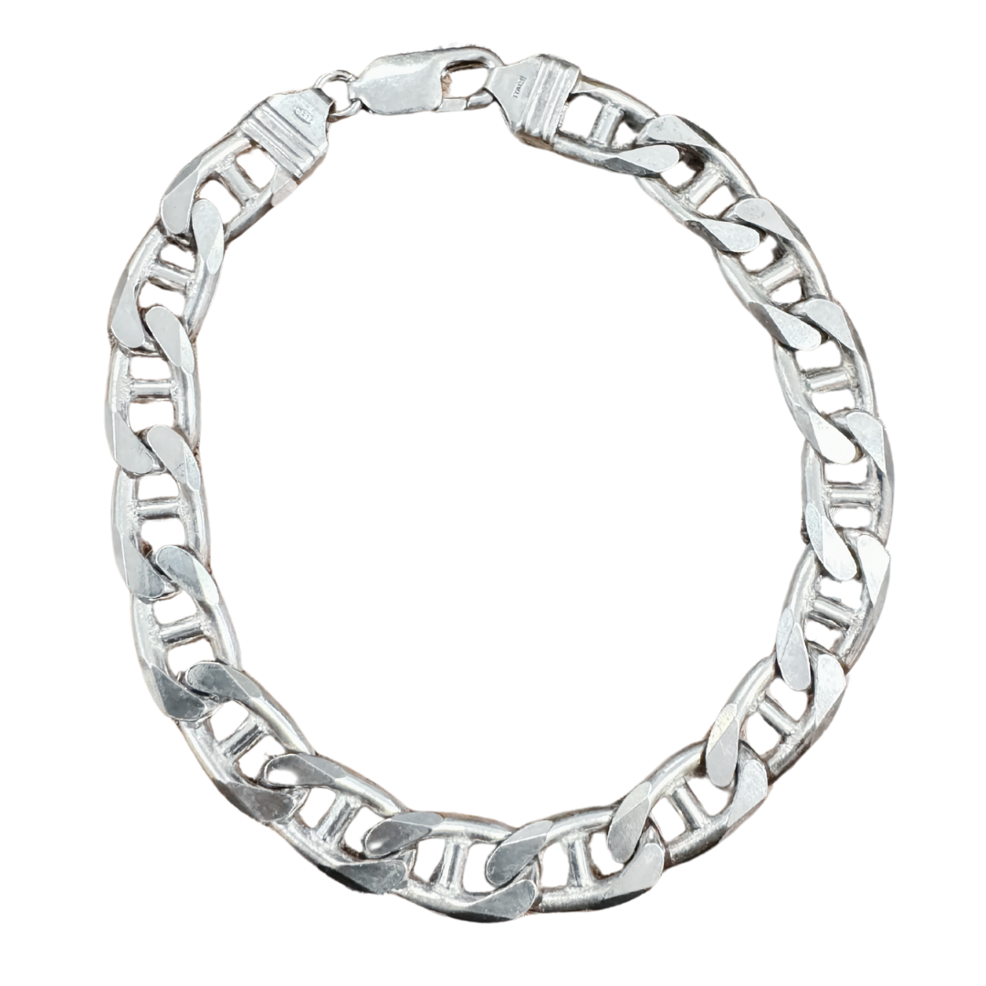 925 Solid Silver Mariner Bracelet Made in Italy