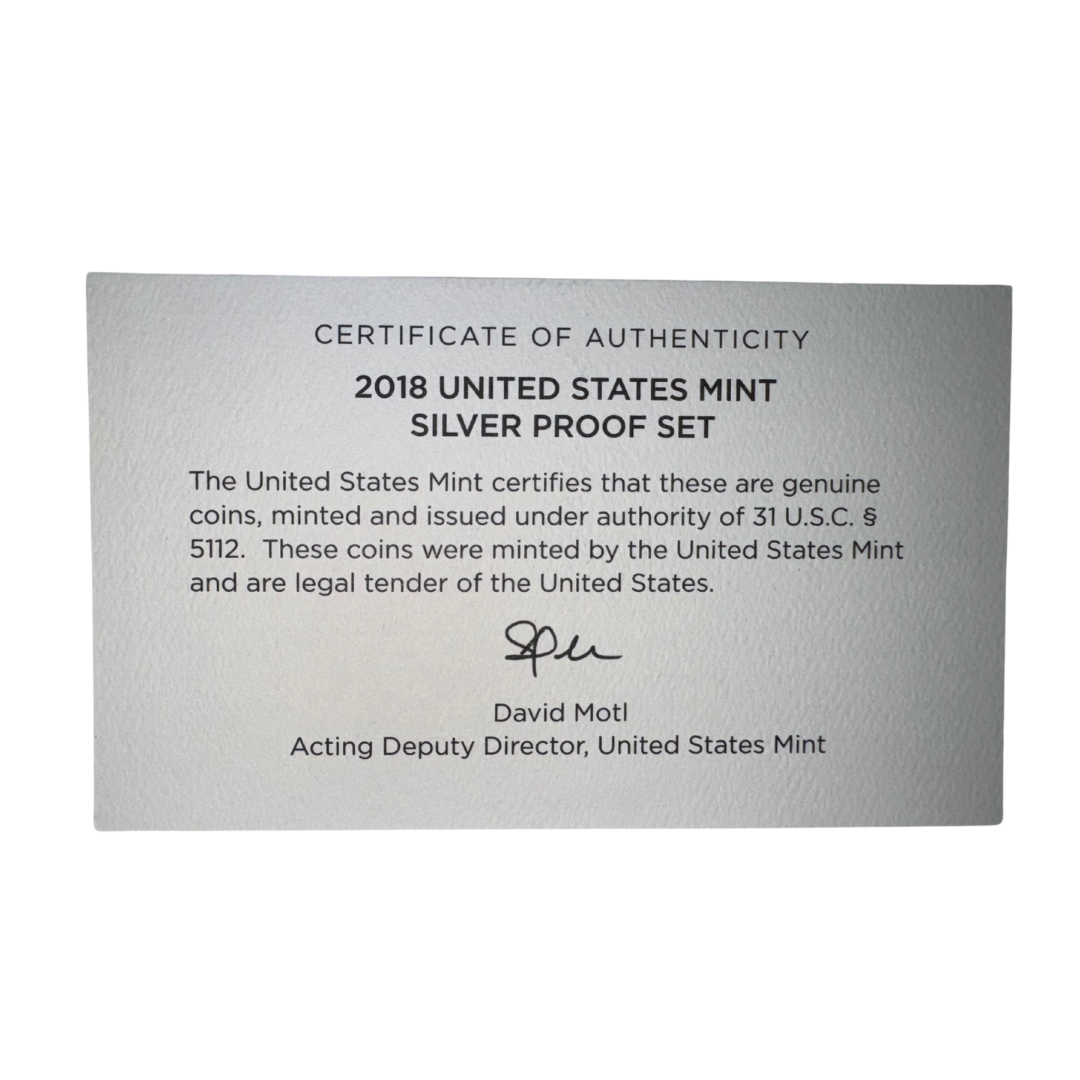 2018-S U.S. SILVER 10 Coin Proof Set Original and Complete