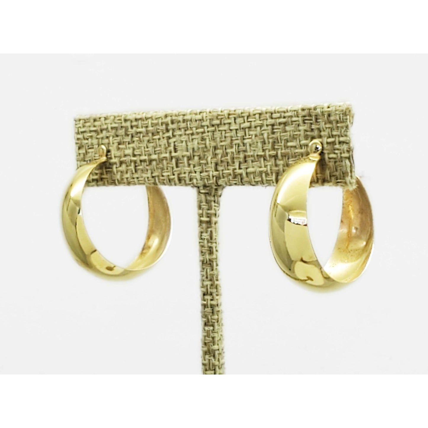 9mm Wide Bottom Hoop Earrings 14k Gold