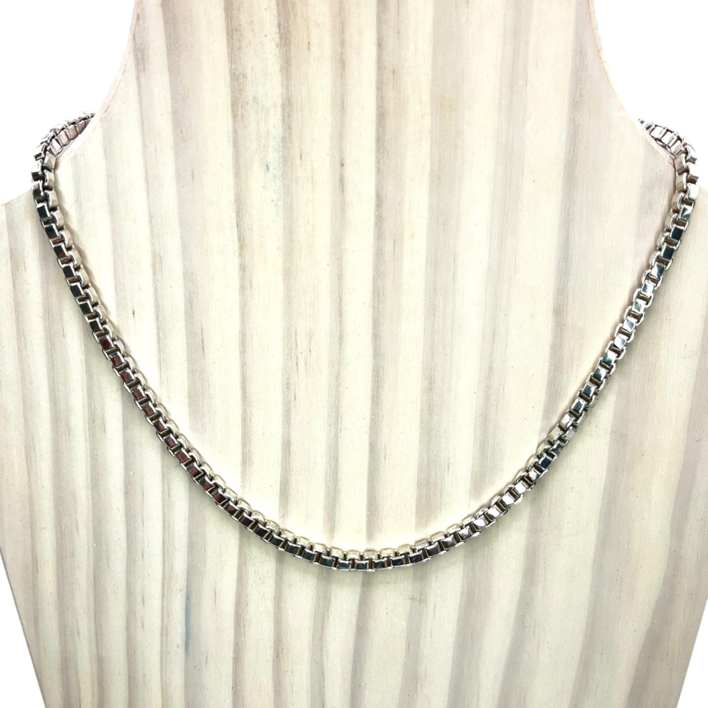 925 Sterling Silver Box Chain 16 Inch Necklace Classic Staple 4mm