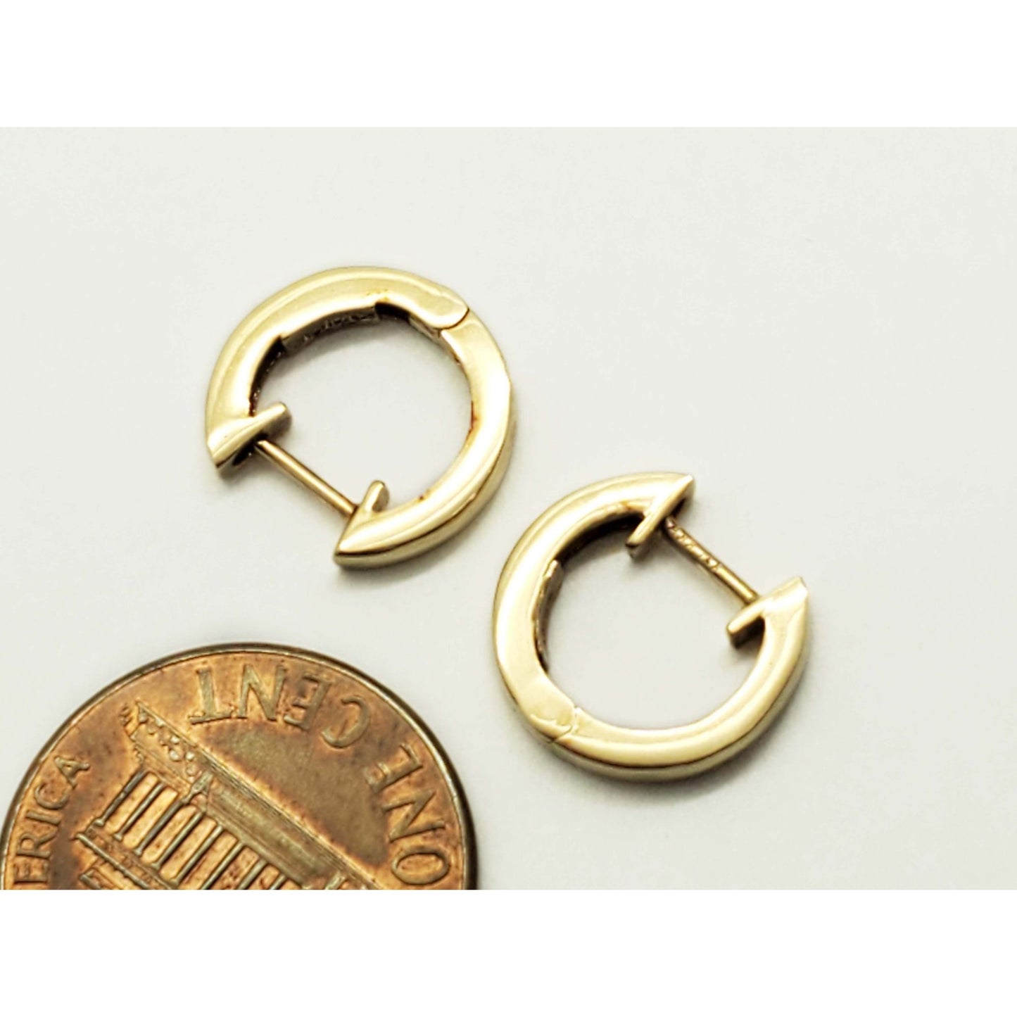 Thin 2mm Mini Huggie Hoop Earrings 14k Gold