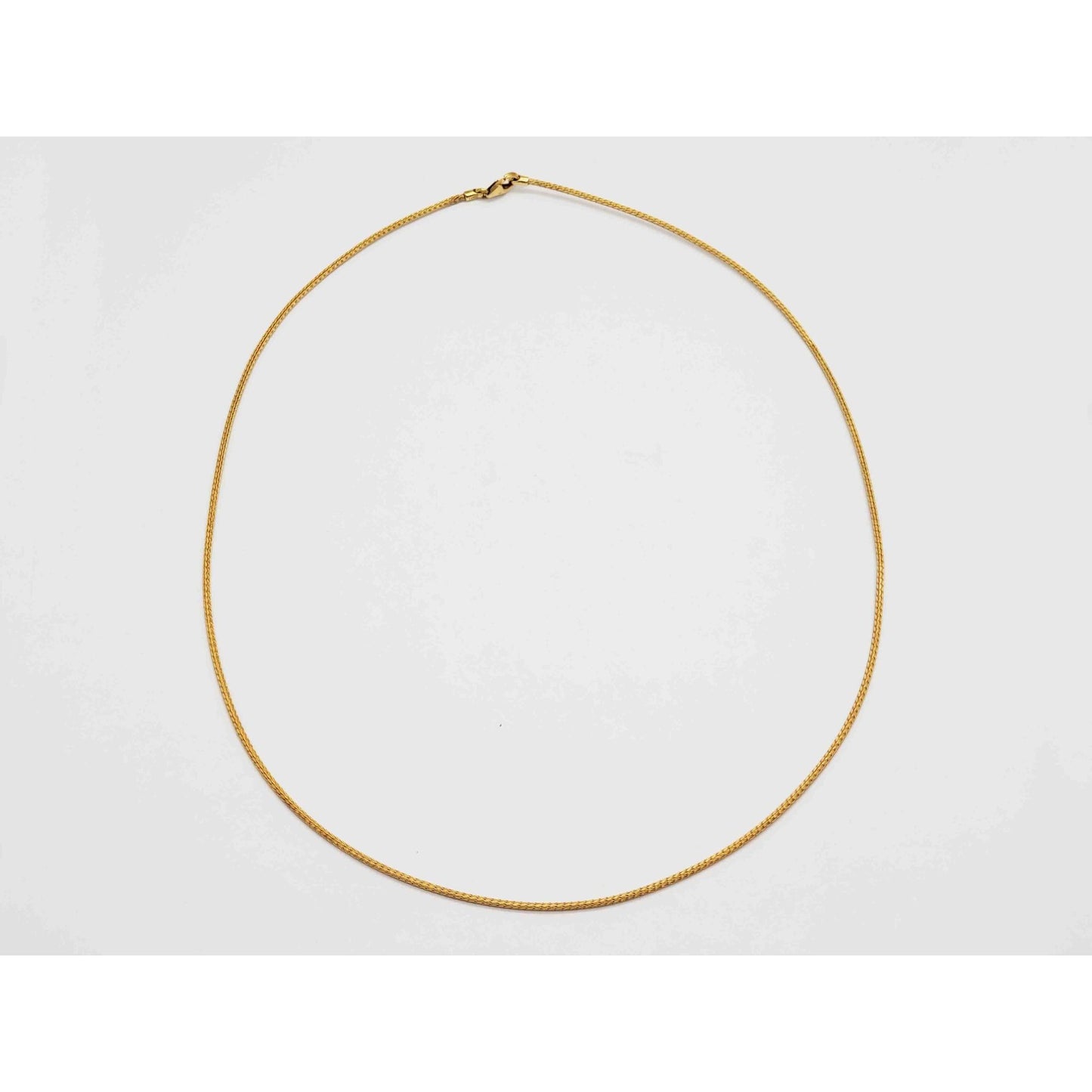 Italian Tight Weave Chain Necklace 14k Gold 18" Long