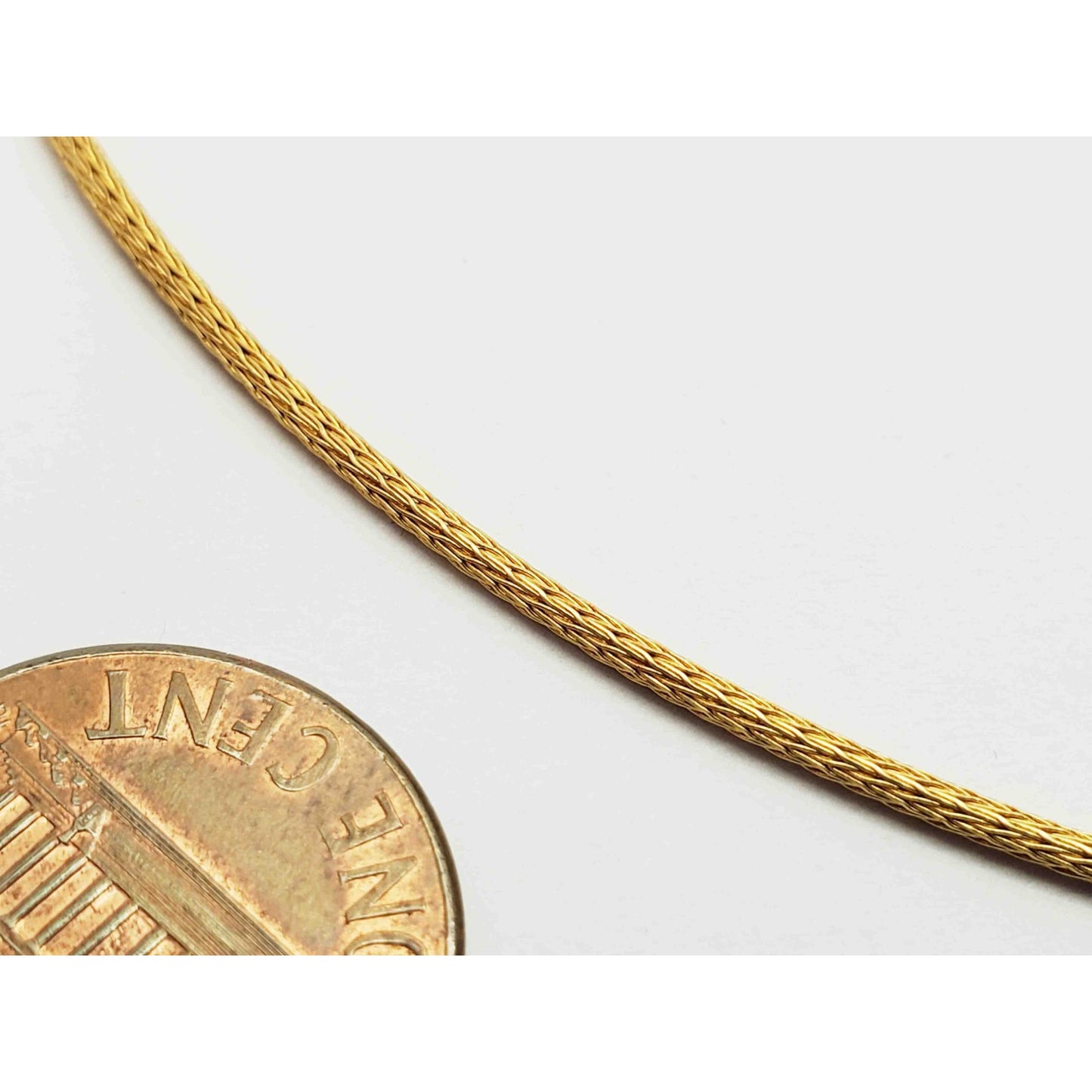 Italian Tight Weave Chain Necklace 14k Gold 18" Long