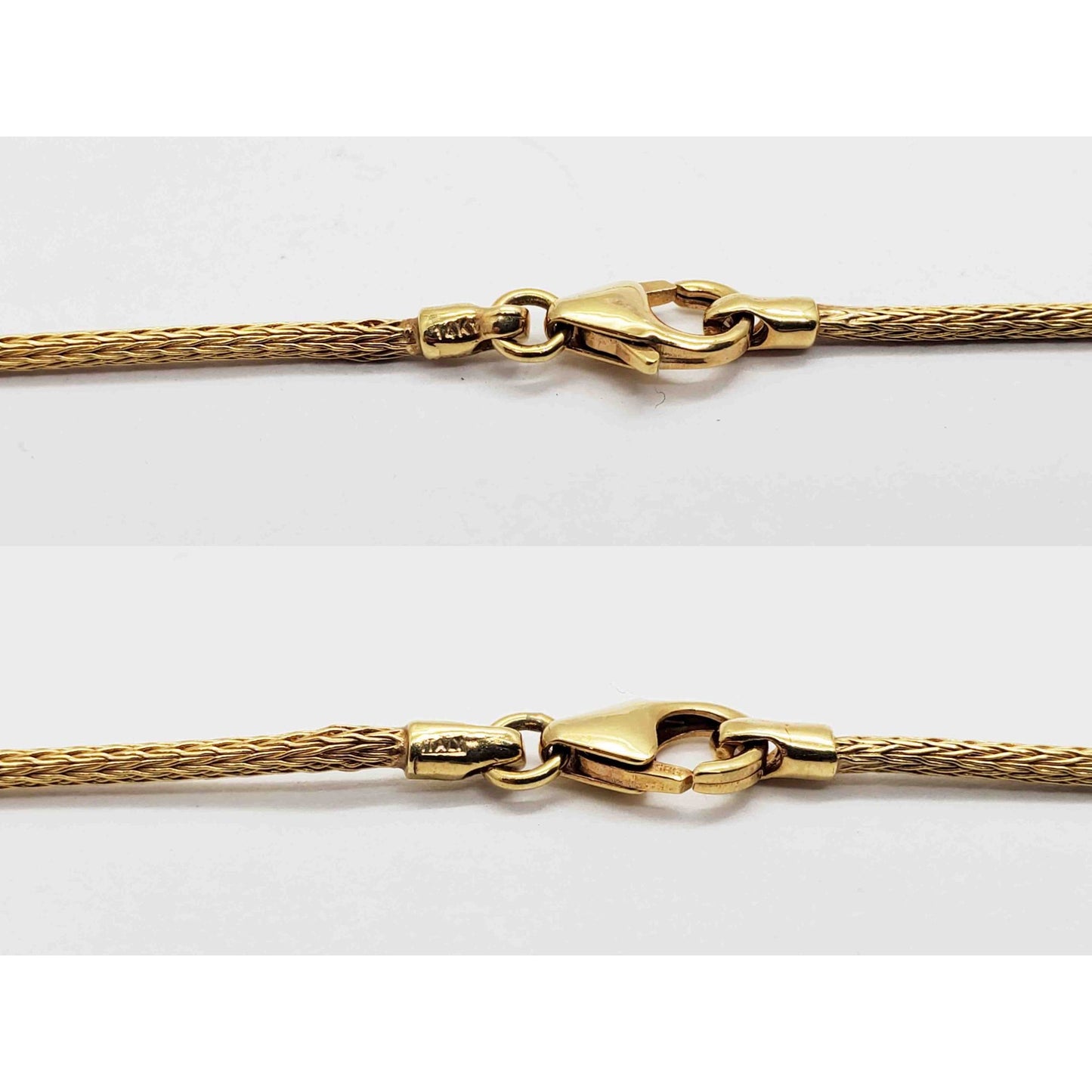 Italian Tight Weave Chain Necklace 14k Gold 18" Long