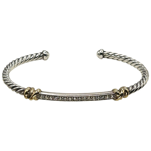 David Yurman Petite Helena Cable Station Bracelet 925 Silver/18k with Diamonds