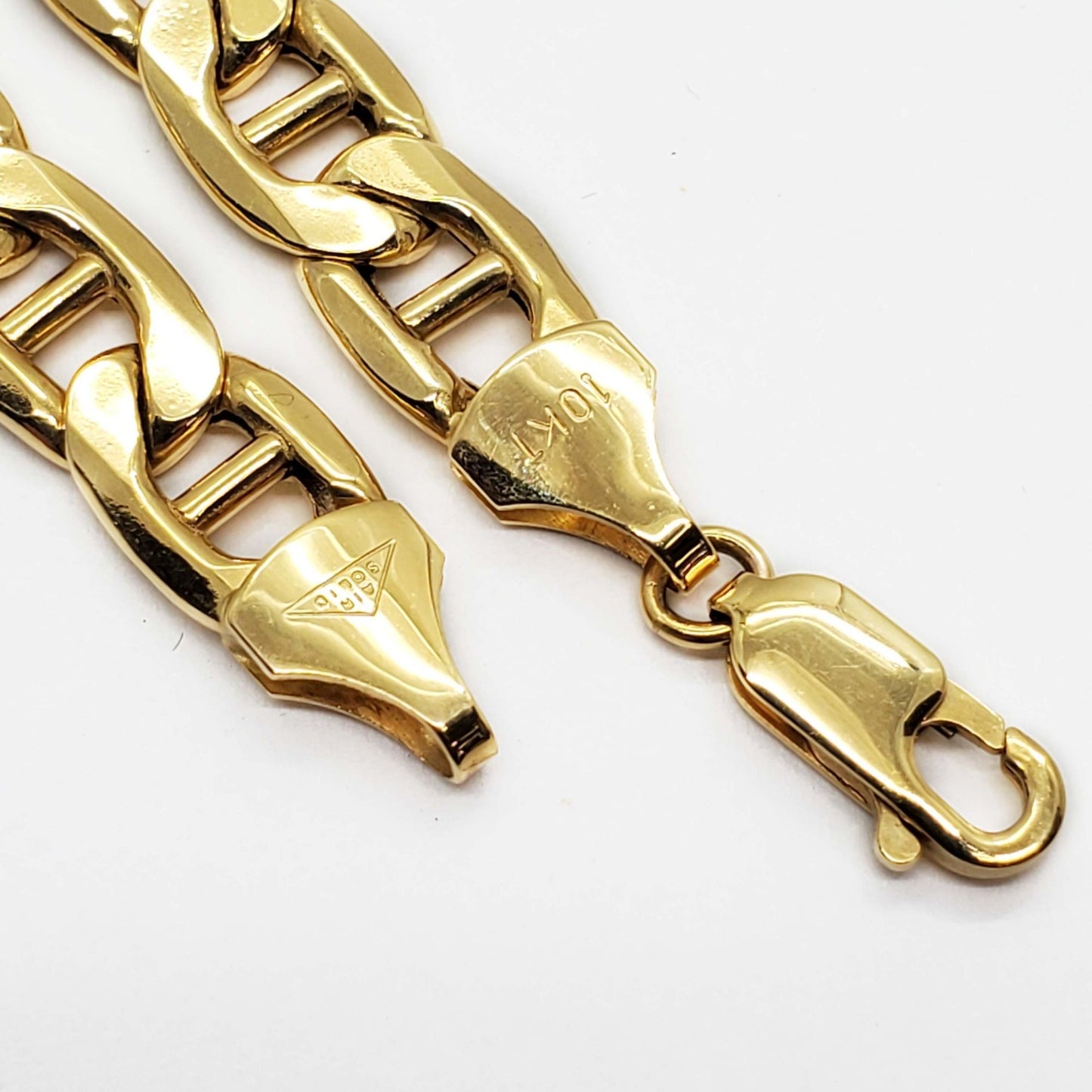 7mm Wide Mariner Link Tennis Bracelet 10k Gold