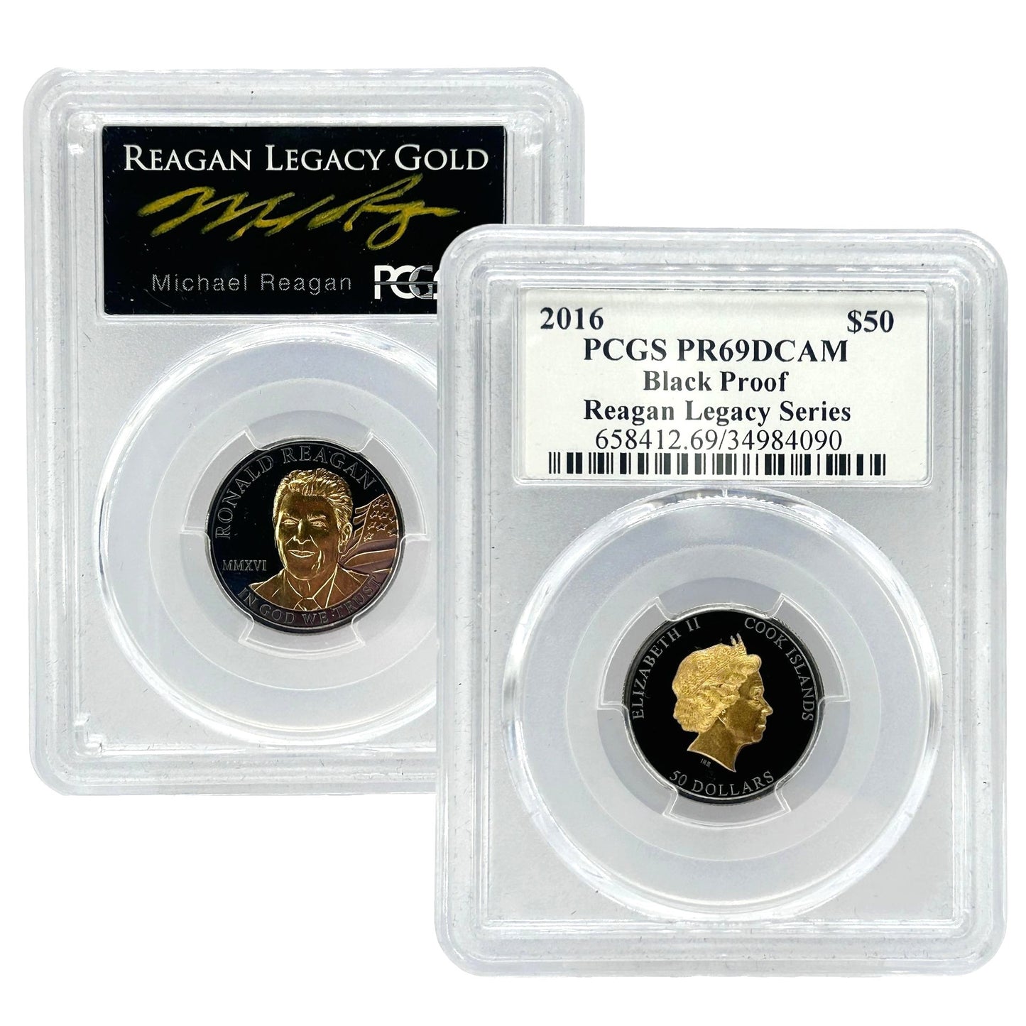 2016 $50 1/4oz .9999 Gold Ronald Reagan Legacy Gold PCGS PR69 DCAM - Black Proof