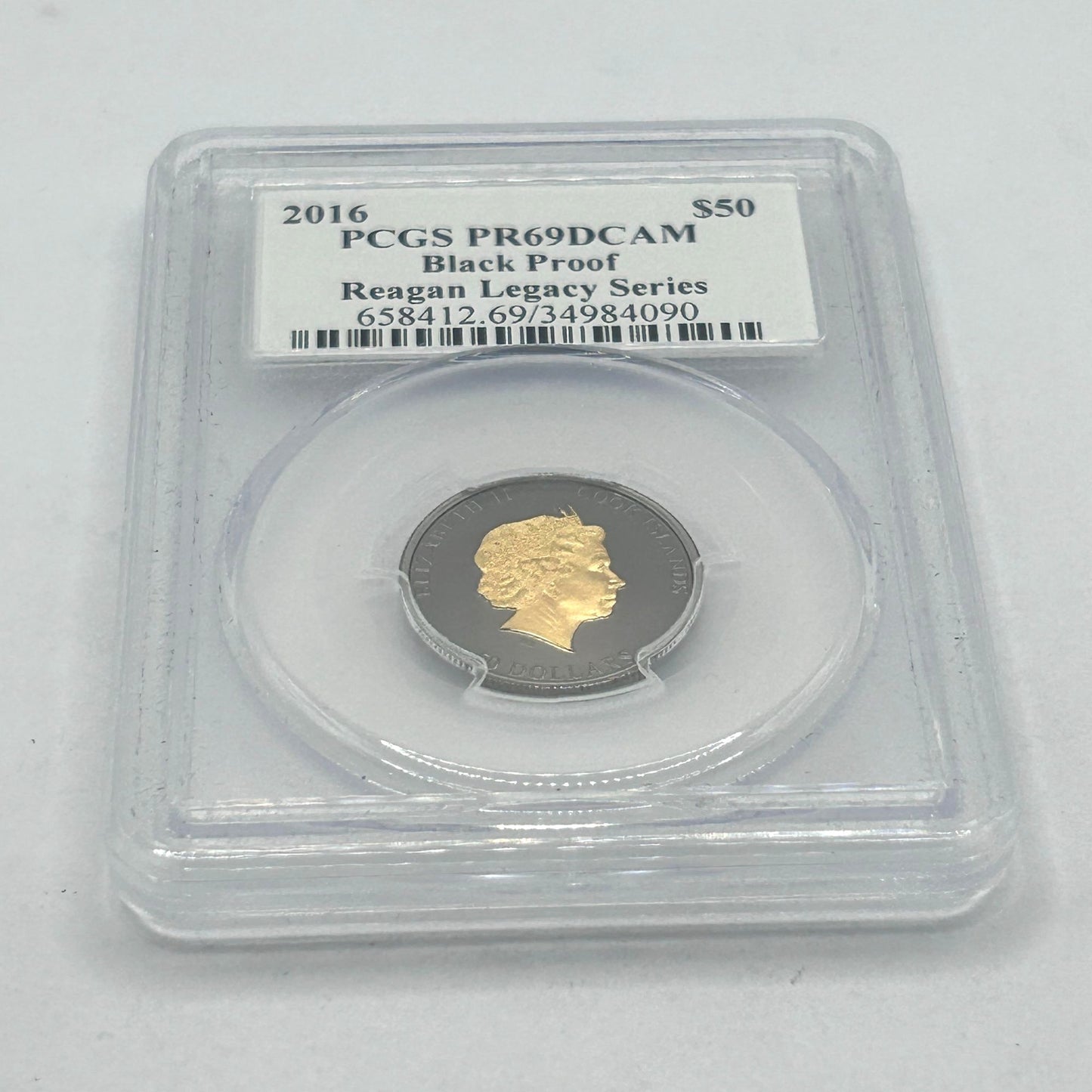 2016 $50 1/4oz .9999 Gold Ronald Reagan Legacy Gold PCGS PR69 DCAM - Black Proof