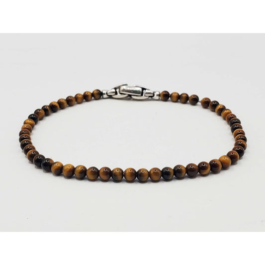 David Yurman Men's Spiritual Beads Bracelet Tiger's Eye with Sterling Silver