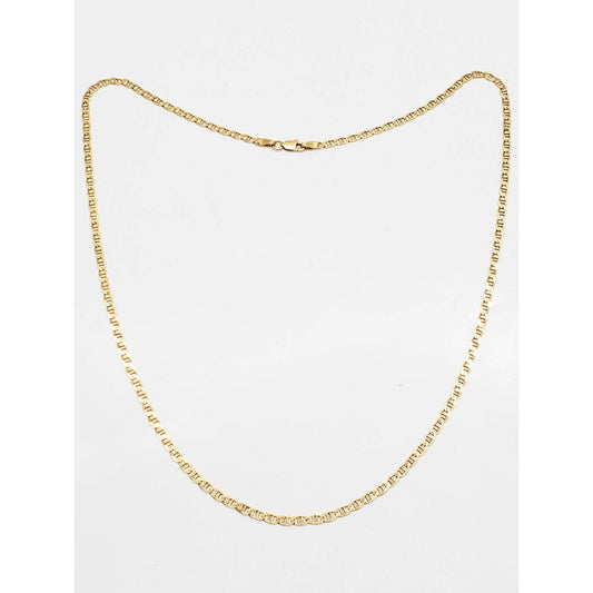 3mm Wide Mariner Chain Necklace 14k Gold 20" Long