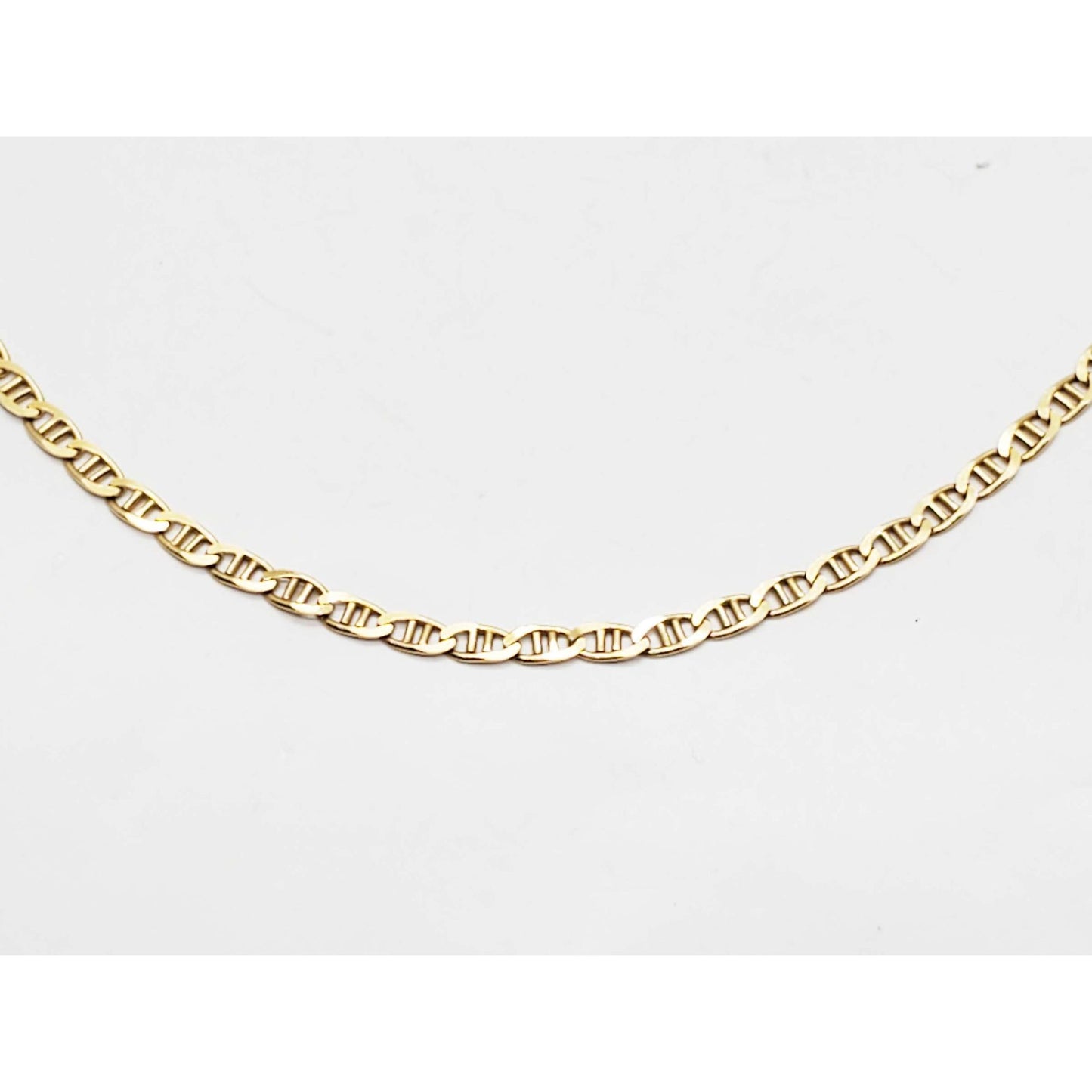 3mm Wide Mariner Chain Necklace 14k Gold 20" Long