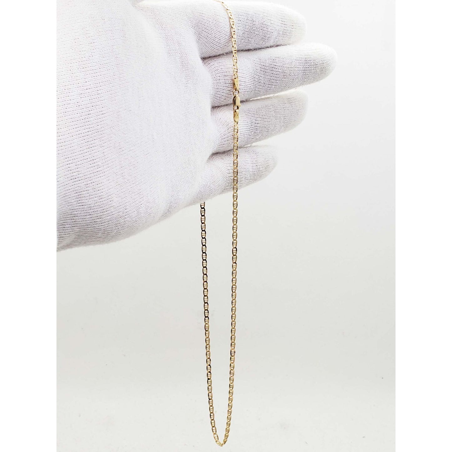 3mm Wide Mariner Chain Necklace 14k Gold 20" Long