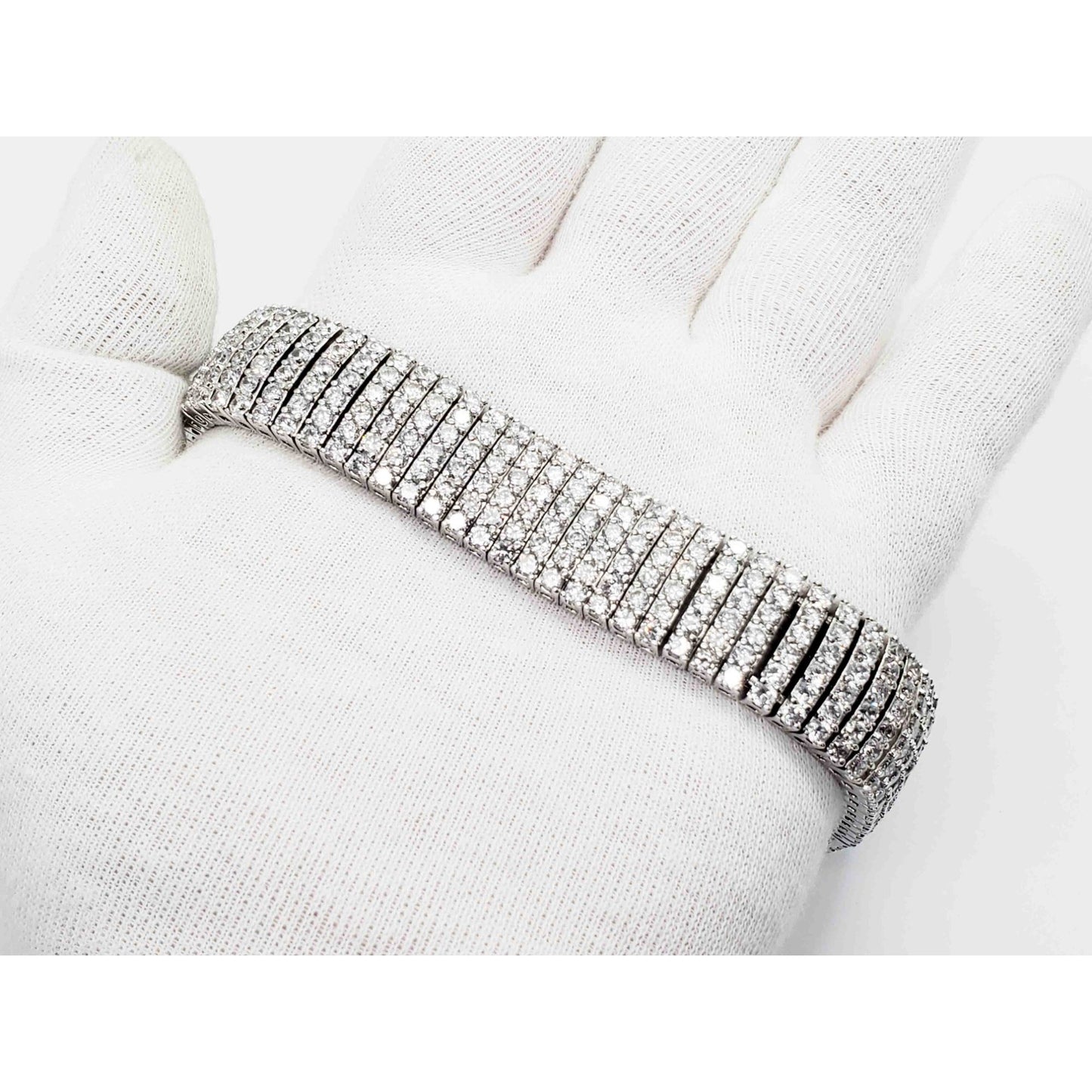 Nolan Miller Glamour Collection "Keep Them Guessing" Rhinestone Rhodium-Plated Bracelet