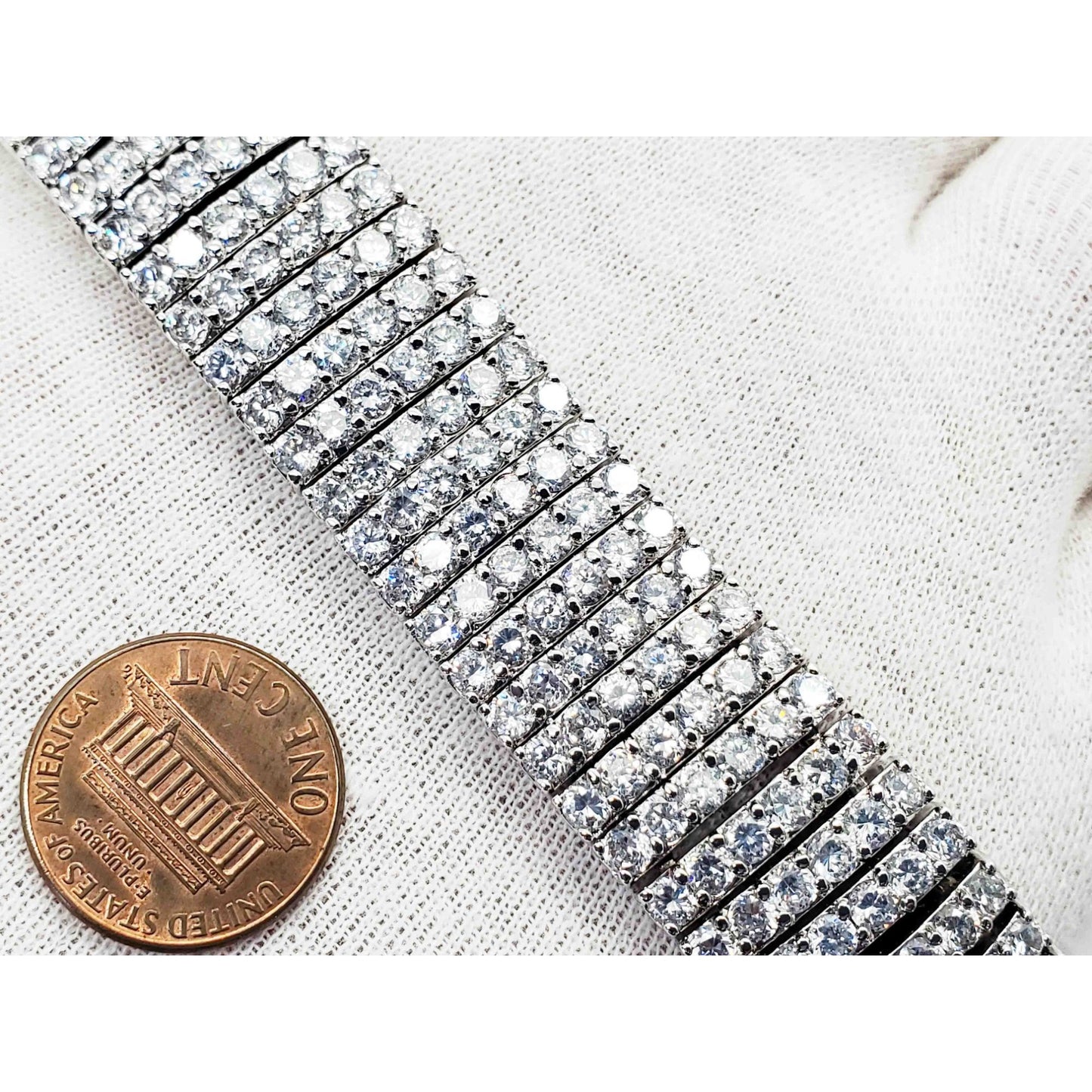 Nolan Miller Glamour Collection "Keep Them Guessing" Rhinestone Rhodium-Plated Bracelet