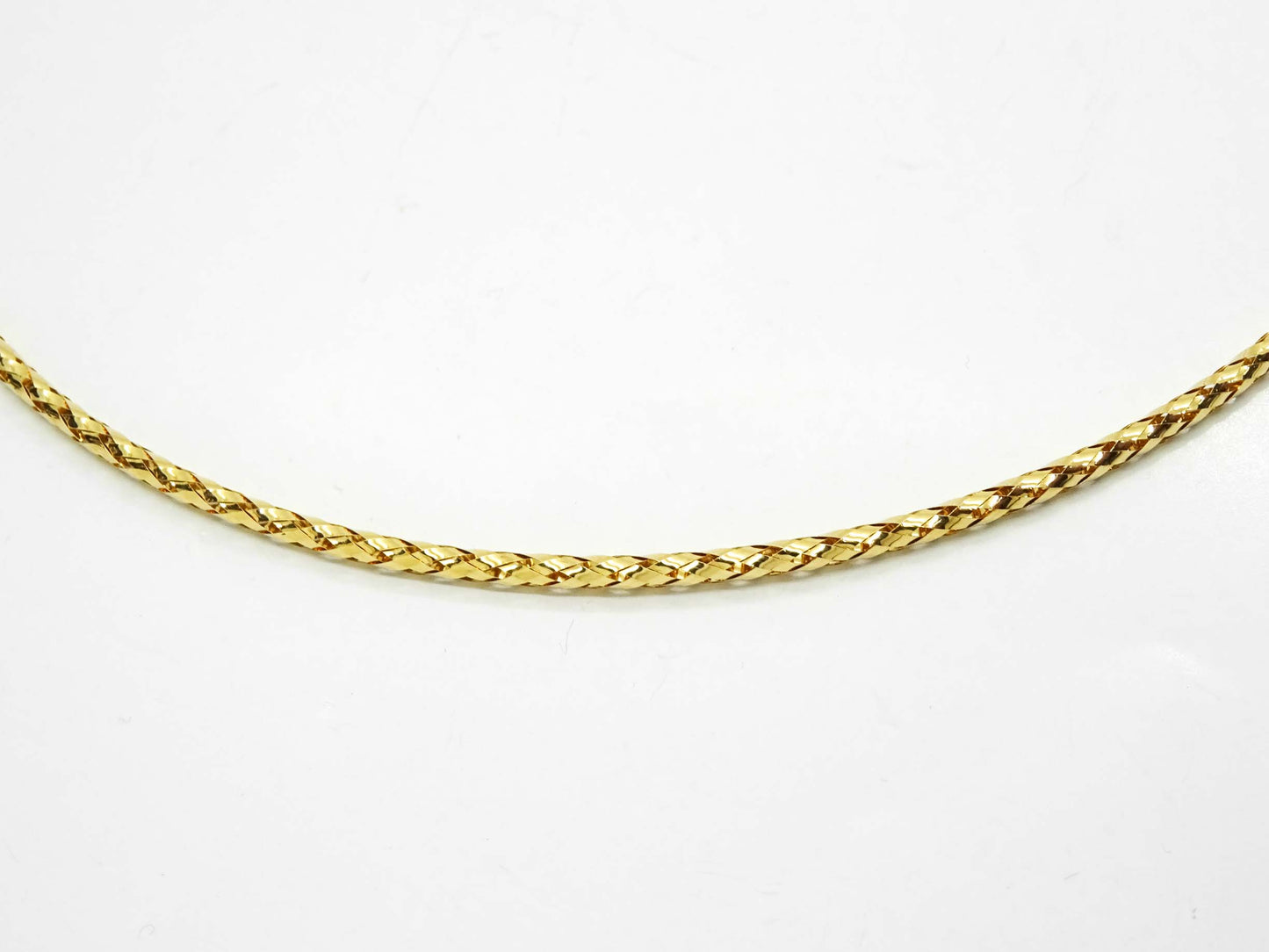 Italian 2mm Open Mesh Tube Design Collar Necklace w/Extender Chain 14k Gold