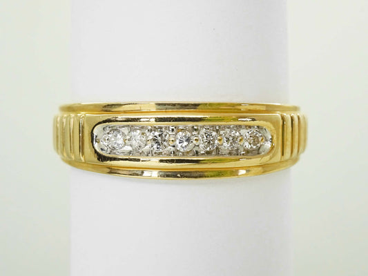 0.14 ctw Channel-Set Natural Diamond Ring 14k Gold Size 7.75