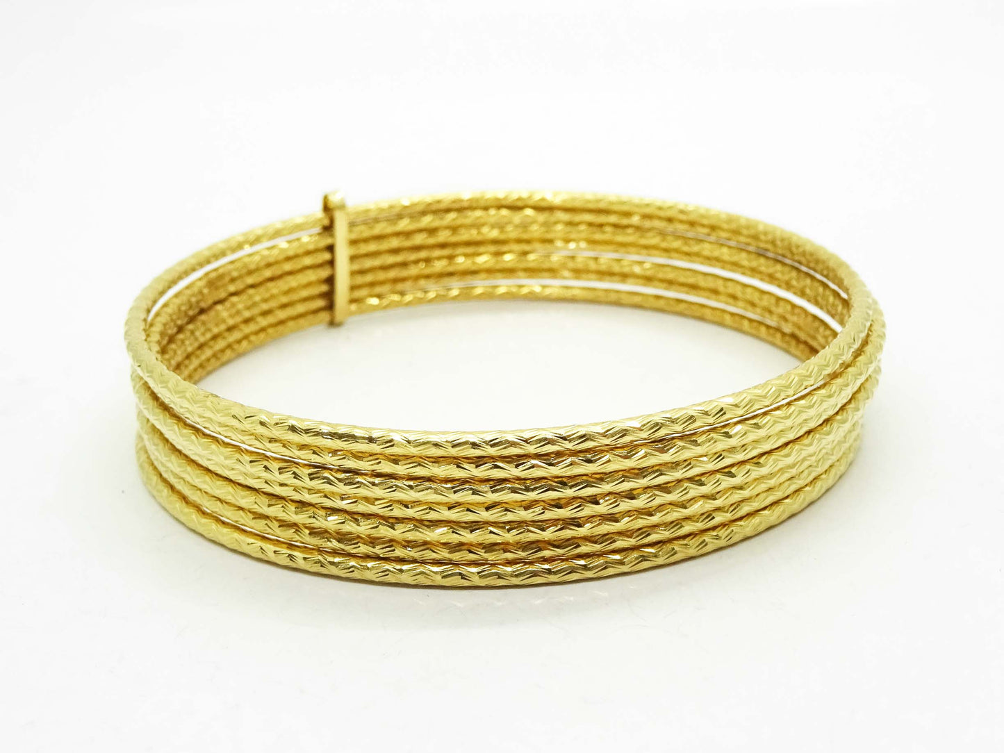 7-Day Semanarios Bangle Stack Hoop Bracelet 14k Gold