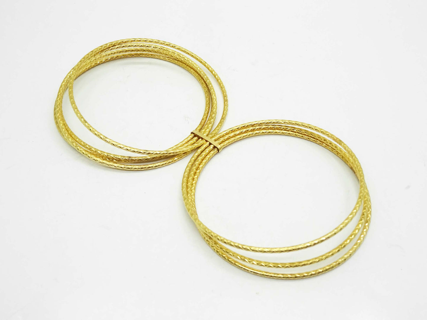 7-Day Semanarios Bangle Stack Hoop Bracelet 14k Gold