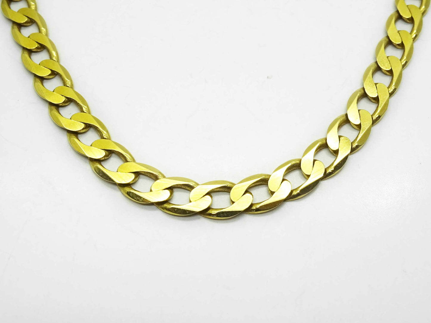 Unoaerre Men's 7mm Wide Curb Link Chain Necklace 14k Gold 19" Long 36.8 Grams