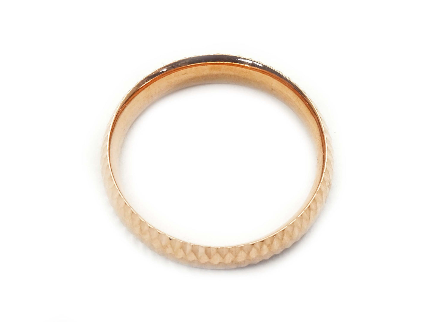 Men's 5mm Wide Dia-Cut Wedding Band Ring 14k Rose Gold Size 10.25