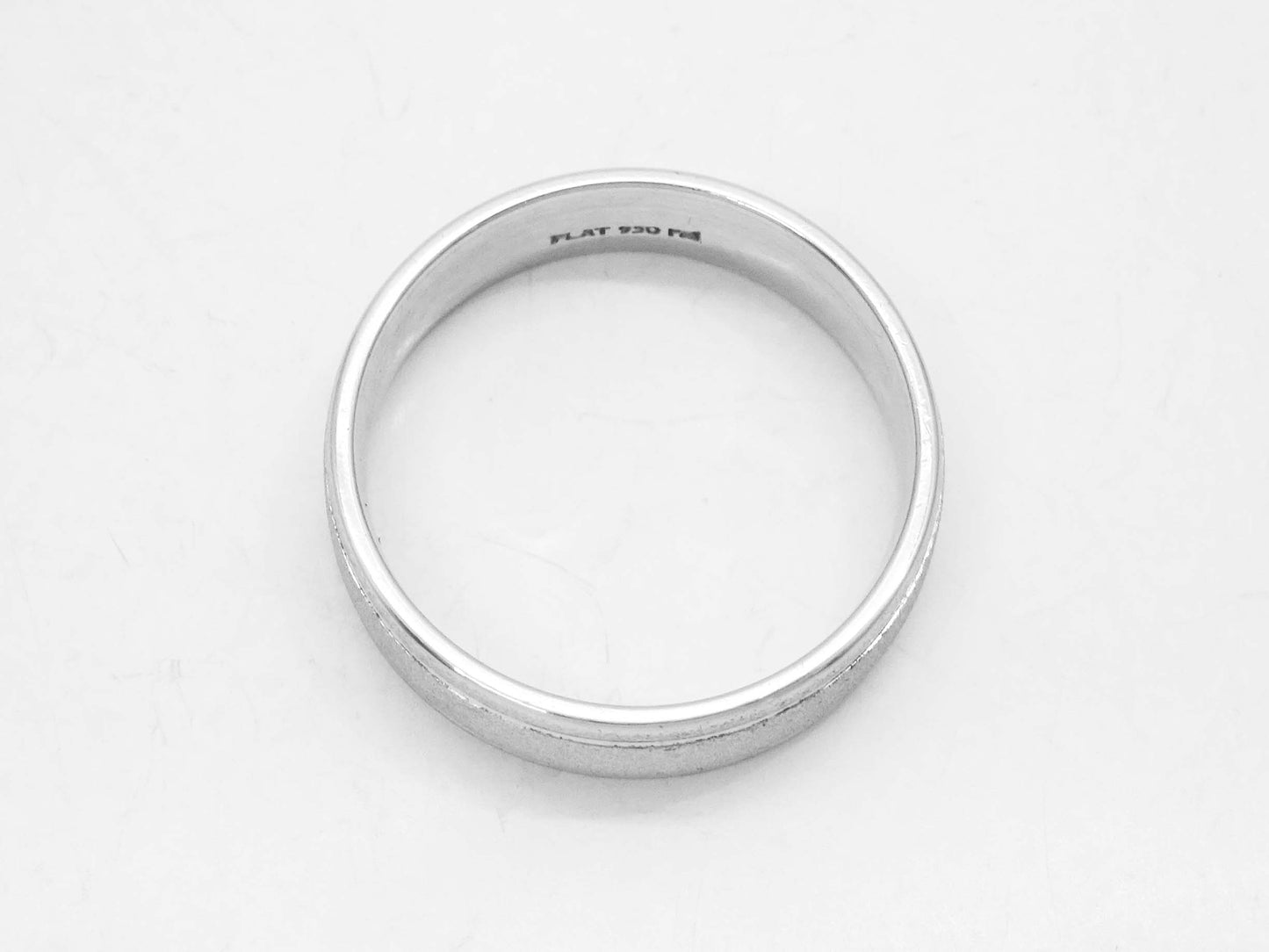 Men's 6mm Wide Stone Finish Inlay Wedding Band Ring Platinum Size 10.25