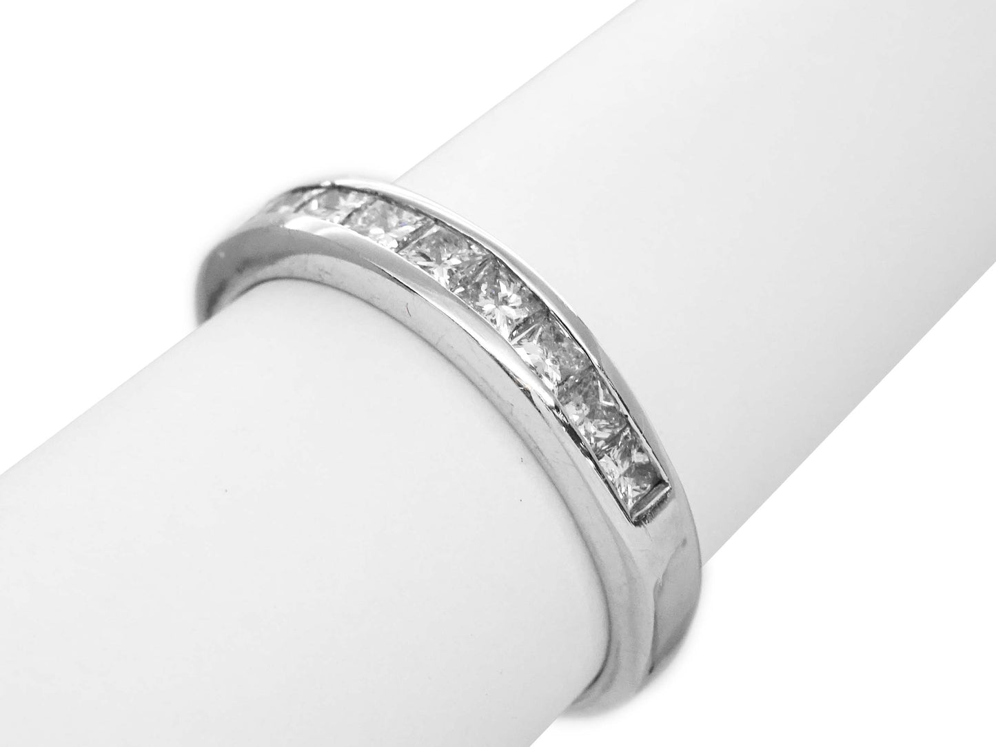 0.75 ctw Natural Diamond Anniversary Band Ring 14k White Gold Size 10.5