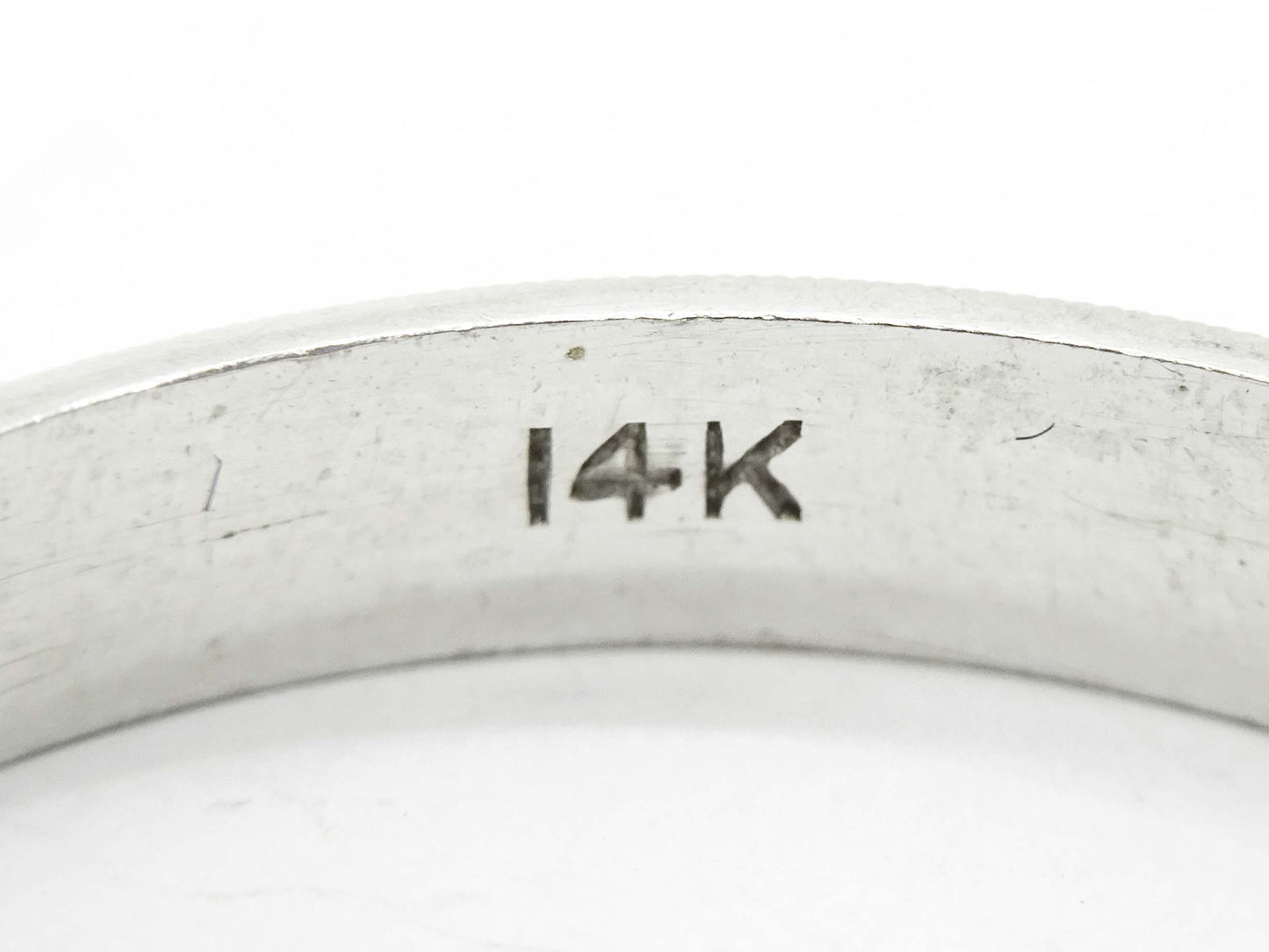 Men's 3mm Wide Milgrain Edge Wedding Band 14k White Gold Size 11