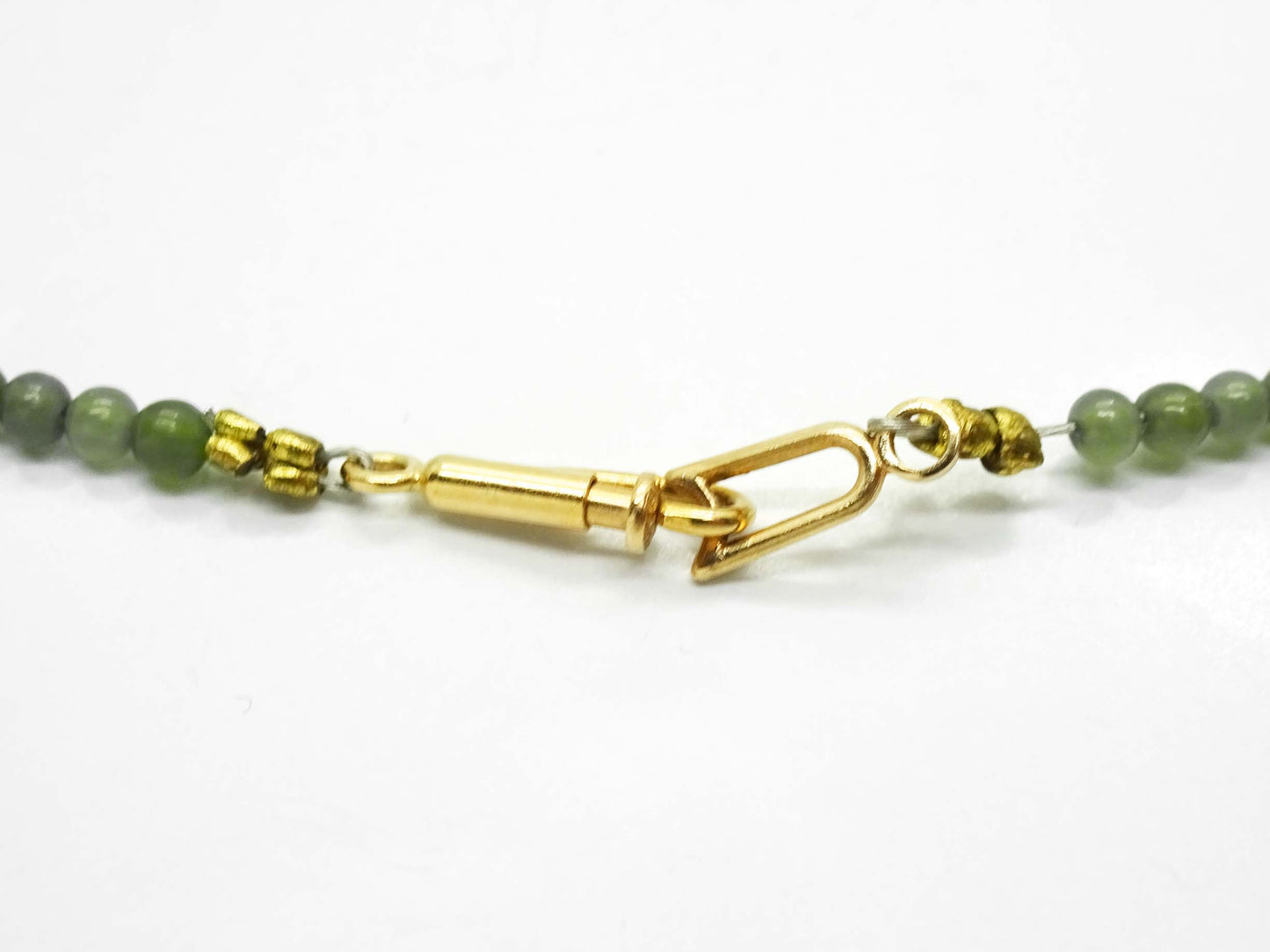 Peridot Faceted Briolette Drop & Bead Necklace with 14k Gold Clasp 17"