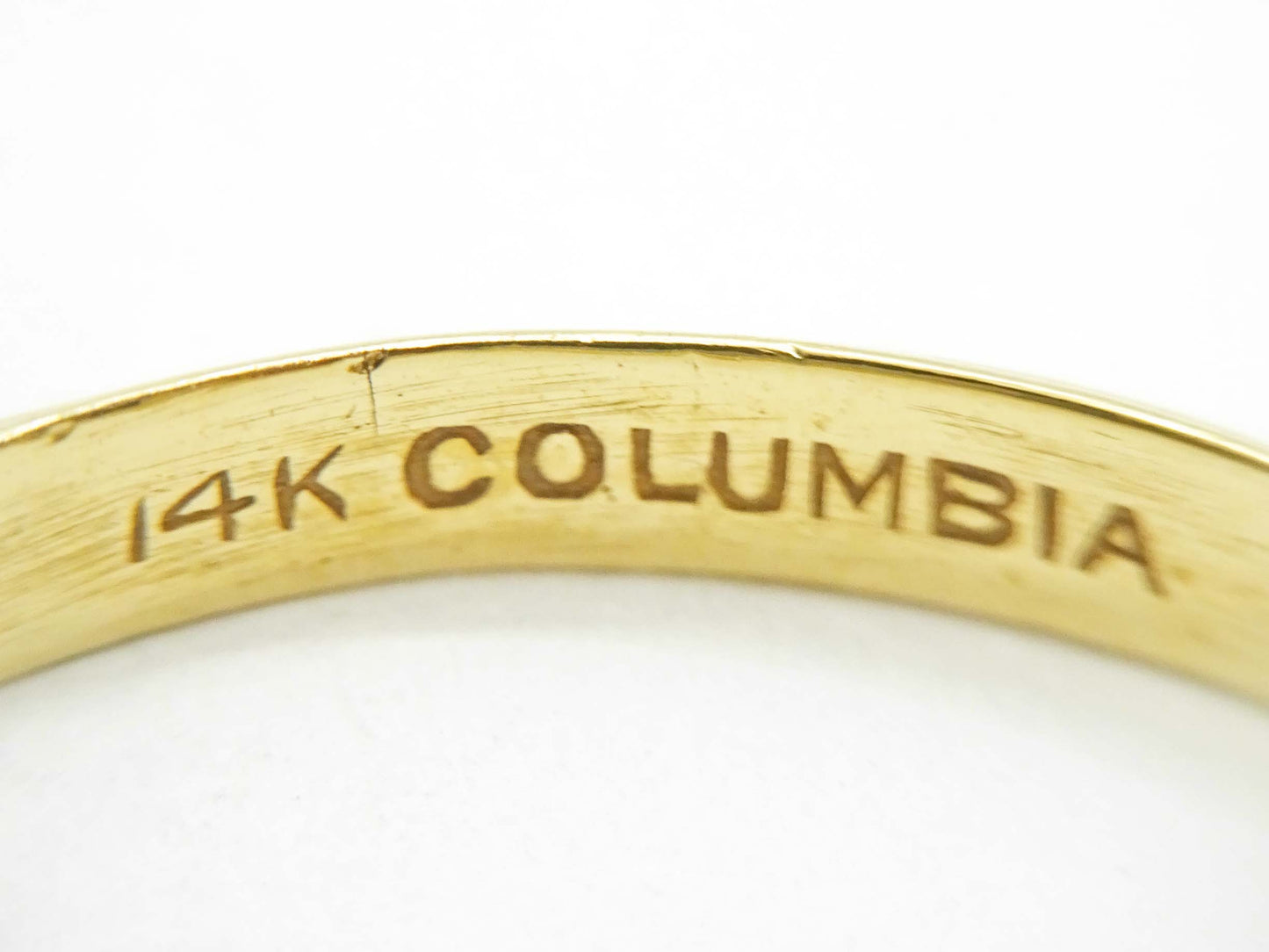 Columbia 3mm Wide Dia-Cut Milgrain Edge Wedding Band Ring 14k Gold Size 10.5