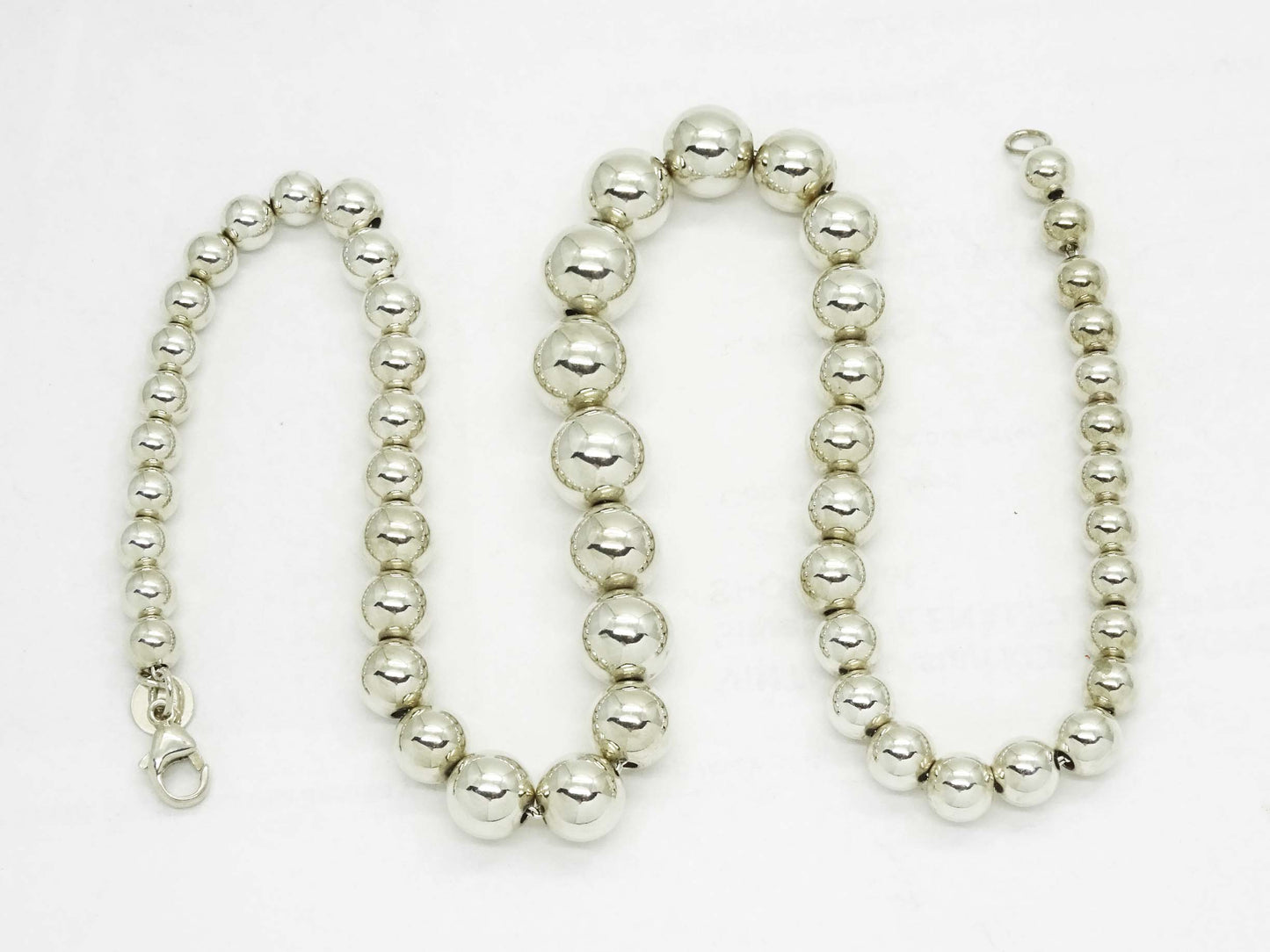 Tiffany & Co Hardwear 6-11mm Graduated Bead Necklace Sterling Silver 16.25"