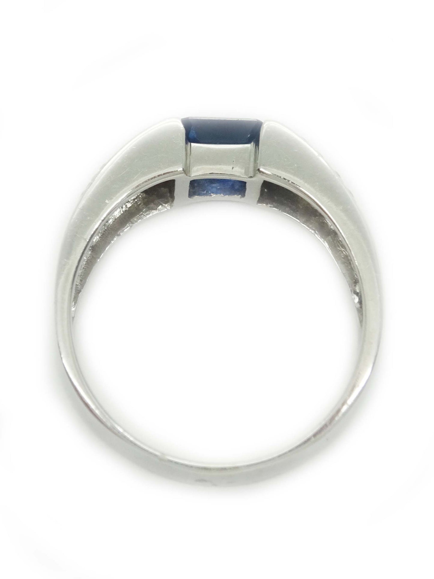 LeVian Sapphire & Diamond Ring 18k White Gold Size 9.75