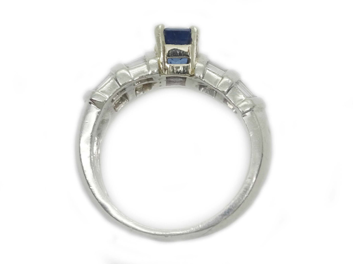 2.66ctw Natural Sapphire & Diamond Platinum Ring Size 6.75