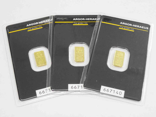 Switzerland Argor-Heraeus 1 Gram .999 Fine Gold Bullion Bar