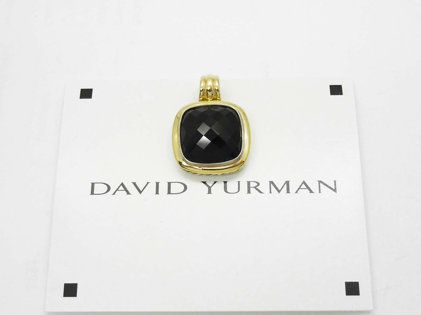 David Yurman Albion Onyx Slide Enhancer Pendant Sterling Silver & 18k Gold