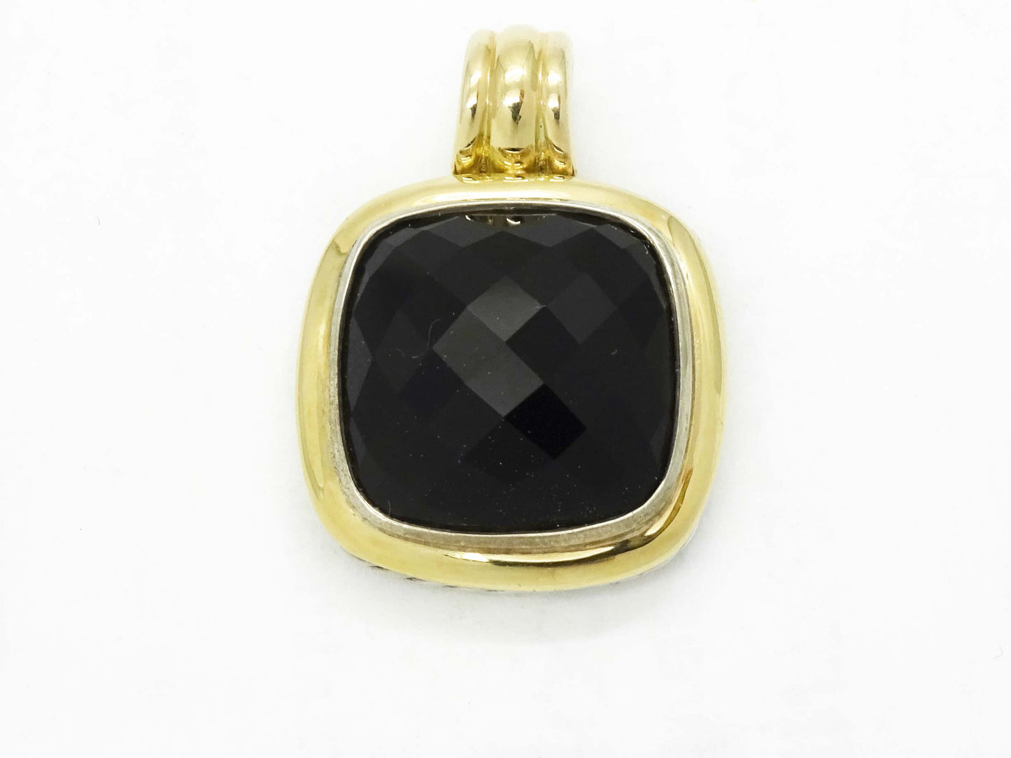 David Yurman Albion Onyx Slide Enhancer Pendant Sterling Silver & 18k Gold