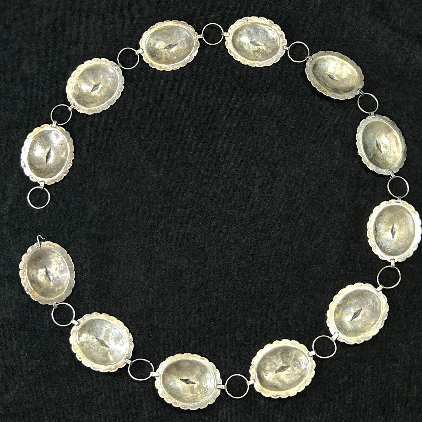 Navajo Silver 43.5" Concho Belt - 12  2" x 2.5" Conchos - 392.8g