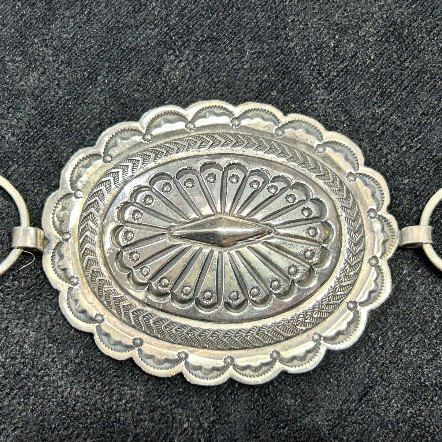 Navajo Silver 43.5" Concho Belt - 12  2" x 2.5" Conchos - 392.8g