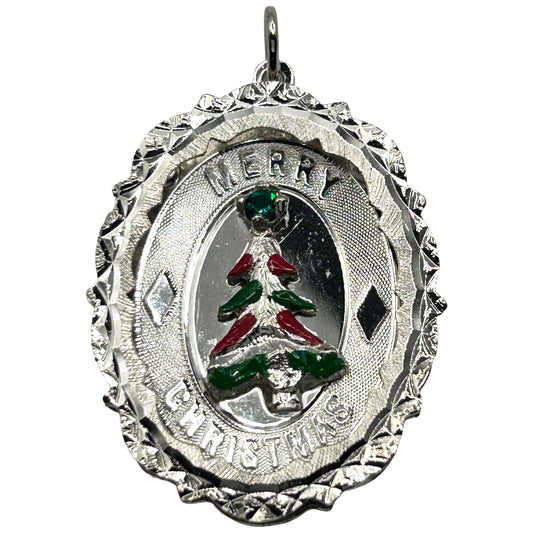 Rare Vintage CREA 925 Sterling Silver 'Merry Christmas' Large Charm/Pendant