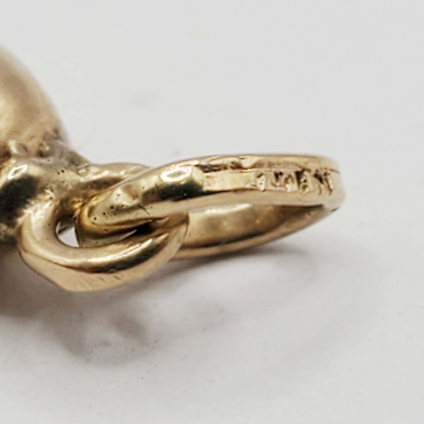 Italian Cornicello Horn Lucky Charm Pendant 14k Gold 1-1/4" Long
